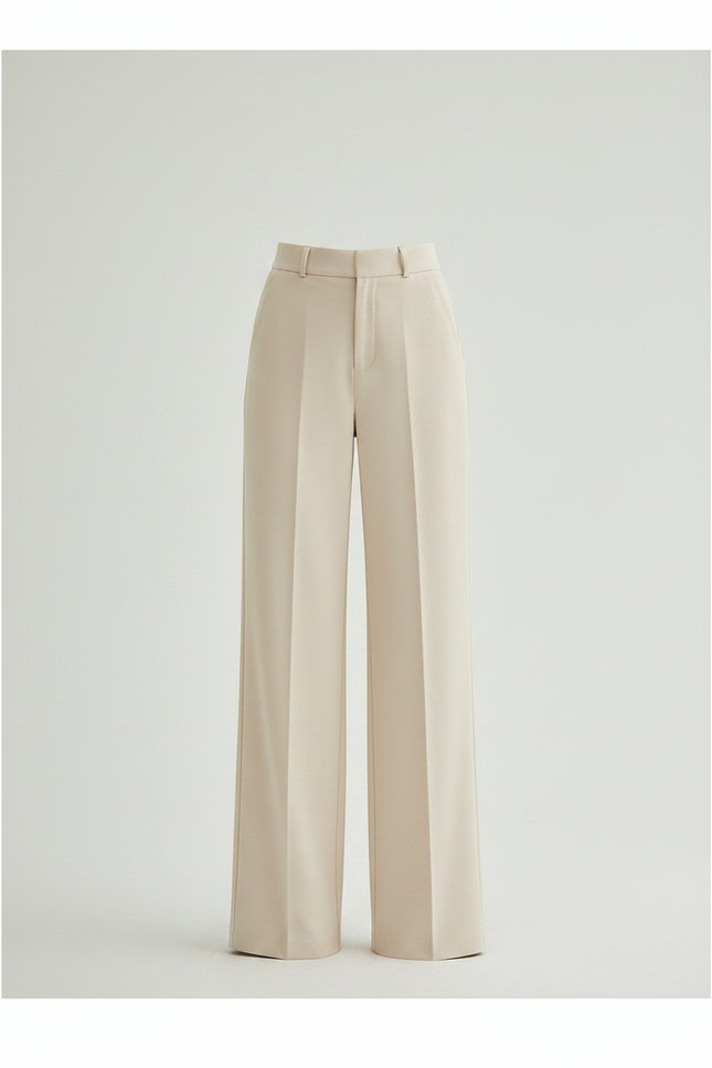 Pantalon Chino Beige Ample Fluide Décontracté Élégant Femme - Gabardine - vue 3