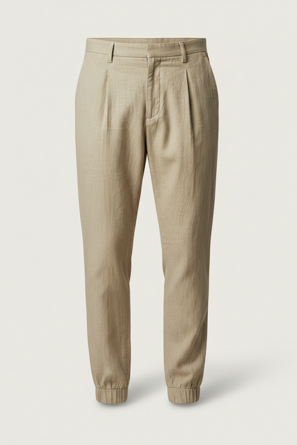 Pantalon Chino Elastique Cheville Homme - Beige Gabardine - vue 3