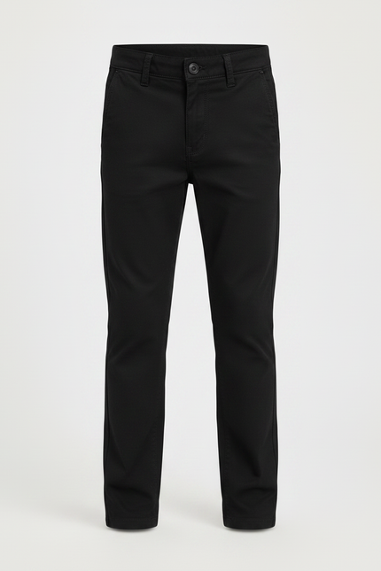 Pantalon Chino Noir Coton Coupe Droite Enfant - vue 3