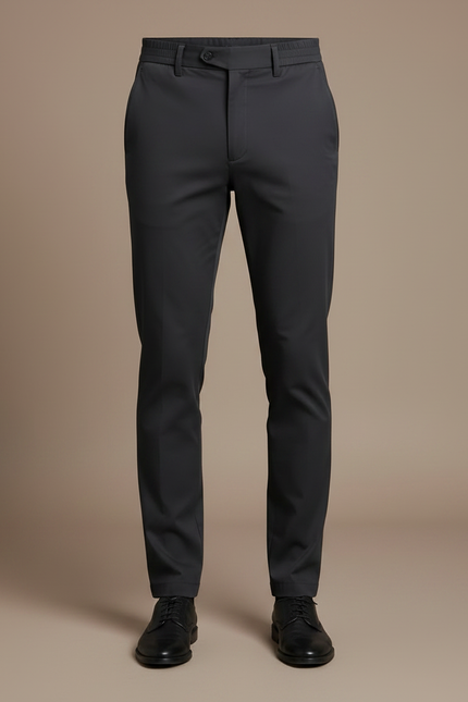 Pantalon Chino Homme Noir Slim Élastique Cheville Décontracté - Gabardine - vue 3
