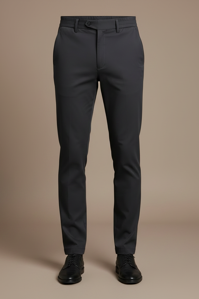 Pantalon Chino Homme Noir Slim Élastique Cheville Décontracté - Gabardine - vue 3