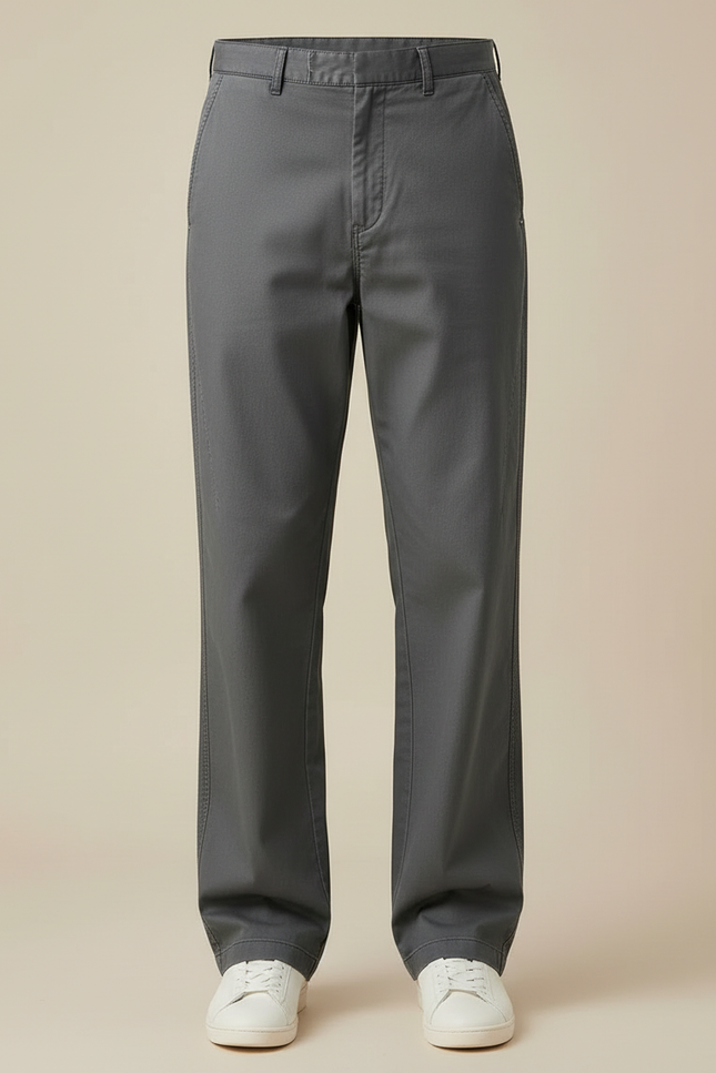 Pantalon Homme Chino Large - Gris Gabardine - vue 3