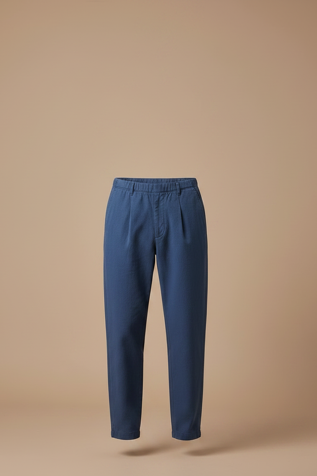 Pantalon Chino Bleu Marine Ample Coton Décontracté Homme - vue 3