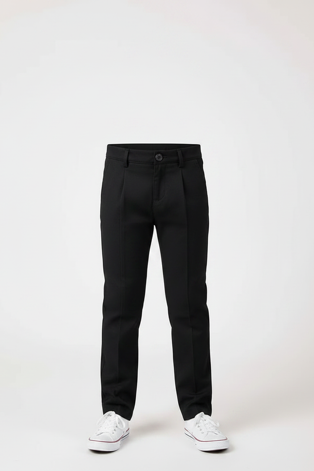 Pantalon Chino Noir Garçon Slim Coton Élégant - vue 3