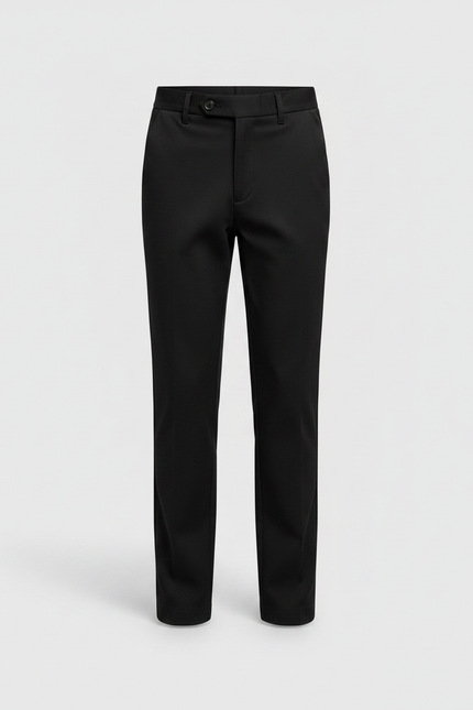 Pantalon Chino Noir Droit Coton Enfant Décontracté - vue 3
