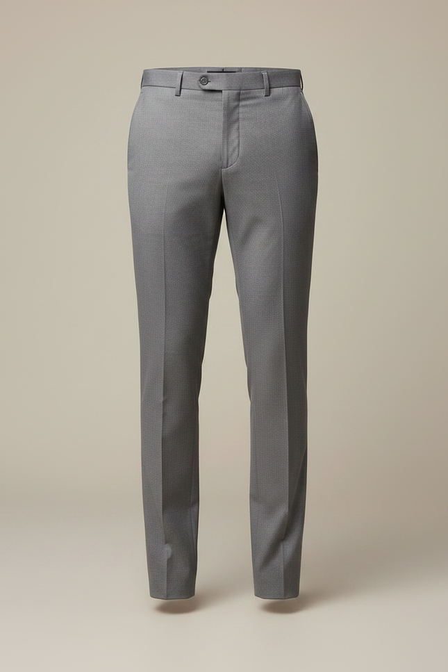 Pantalon Chino Gris Slim Élégant Homme Business - Laine - vue 3