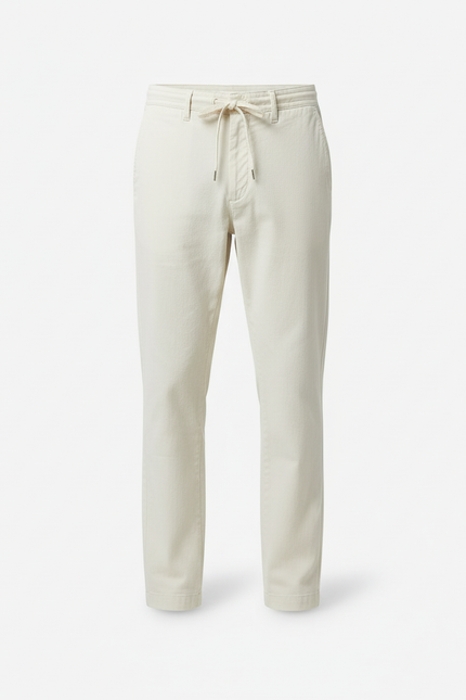 Pantalon Chino Beige Coton Décontracté Coupe Droite Homme - vue 3
