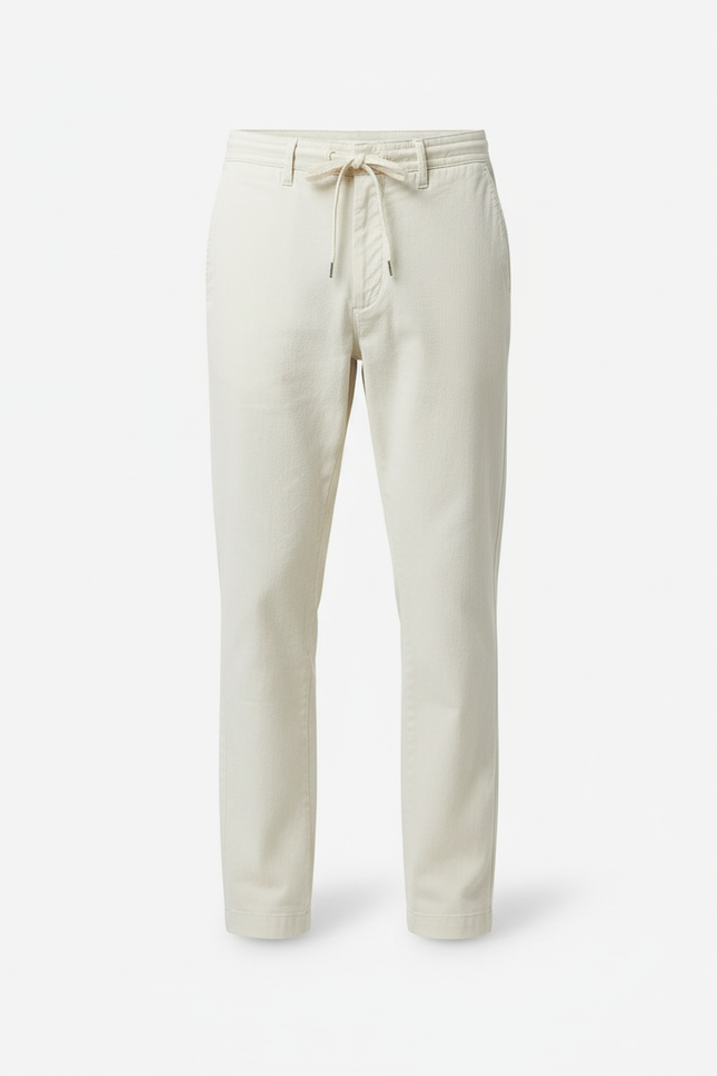 Pantalon Chino Beige Coton Décontracté Coupe Droite Homme - vue 3