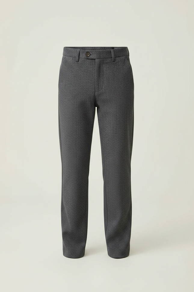 Pantalon Chino Gris Texturé Coupe Droite Enfant - Tweed - vue 3