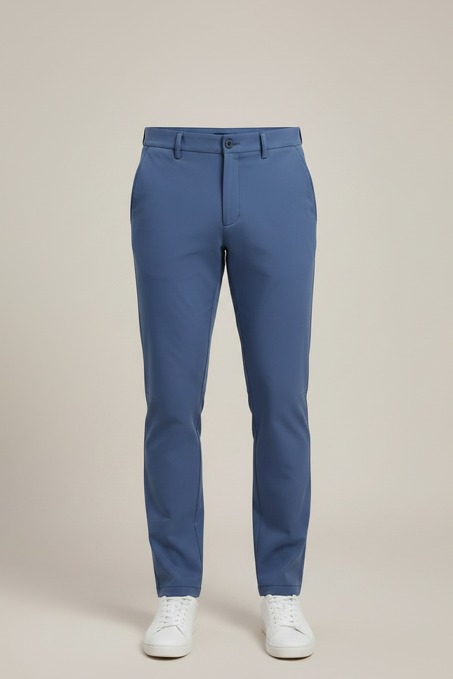 Pantalon Chino Bleu Slim Stretch Homme Décontracté - Gabardine - vue 3