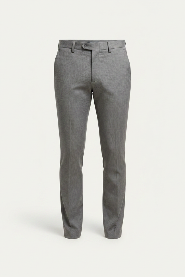 Pantalon Chino Gris Slim Élégant Uni Homme - Laine - vue 3
