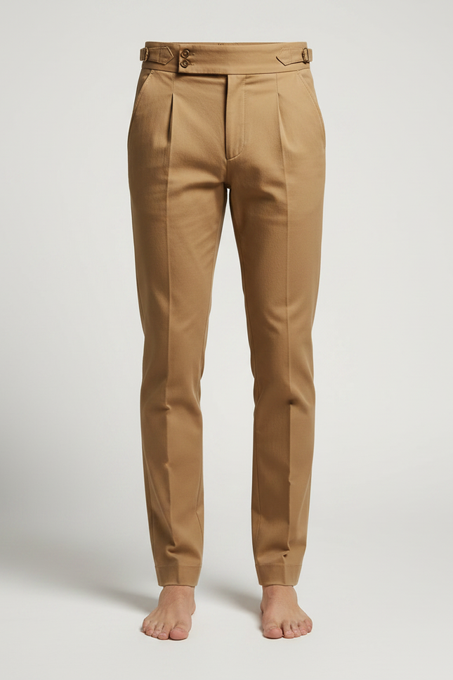 Pantalon Chino Homme Luxe - Camel Gabardine - vue 3