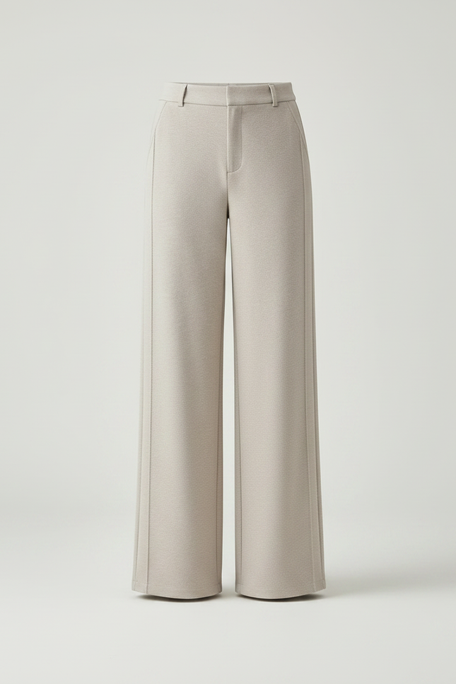 Pantalon Chino Femme Beige Large - Maille - vue 3