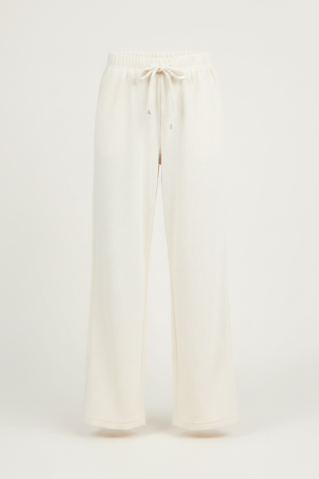 Pantalon Chino Écru Côtelé Droit Confortable Enfant - Beige Cordé - vue 3