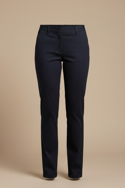 Pantalon Chino Femme Marine Coton Stretch Élégant - Gabardine - vue 3