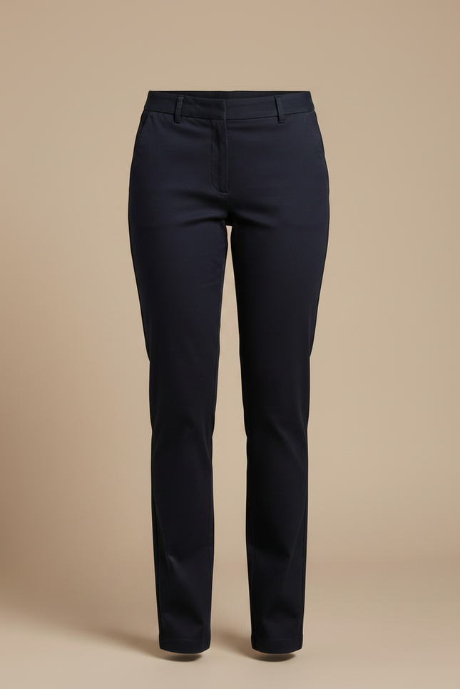 Pantalon Chino Femme Marine Coton Stretch Élégant - Gabardine - vue 3