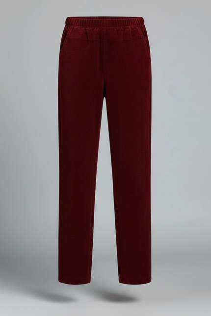 Pantalon Chino Bordeaux Côtelé Droit Décontracté Enfant - Cordé - vue 3