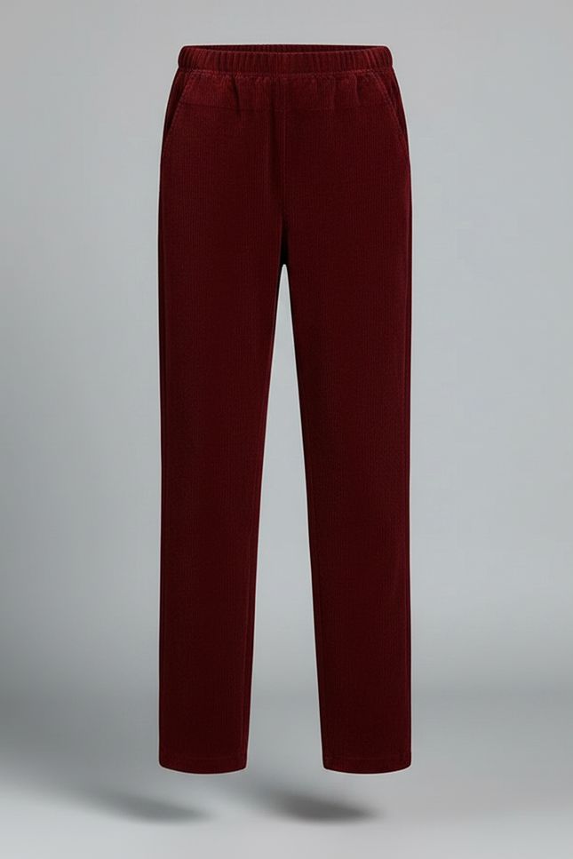 Pantalon Chino Bordeaux Côtelé Droit Décontracté Enfant - Cordé - vue 3