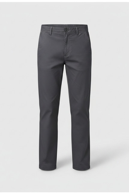 Pantalon Chino Gris Coton Droit Confortable Garçon - vue 3