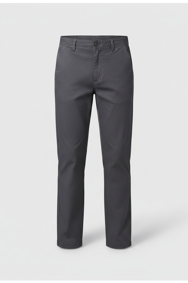 Pantalon Chino Gris Coton Droit Confortable Garçon - vue 3