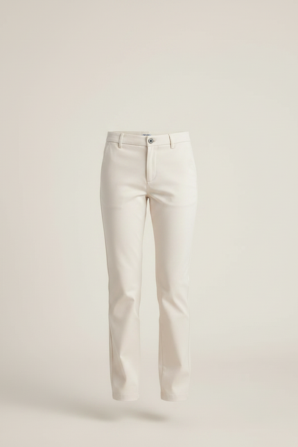 Pantalon Chino Crème Droit Décontracté Enfant - Beige Coton - vue 3