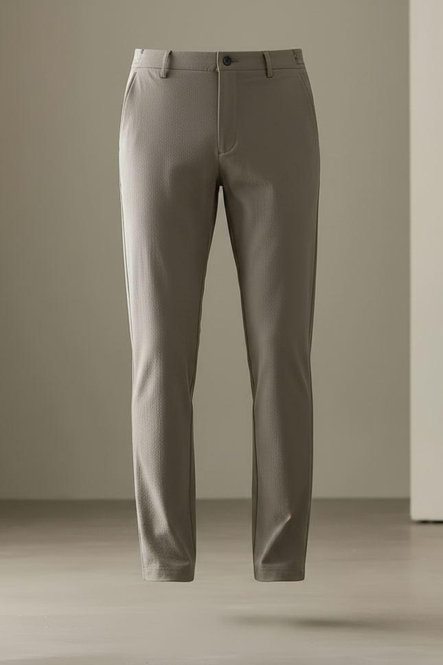 Pantalon Chino Homme Gris Slim Confortable Décontracté Élégant - Gabardine - vue 3