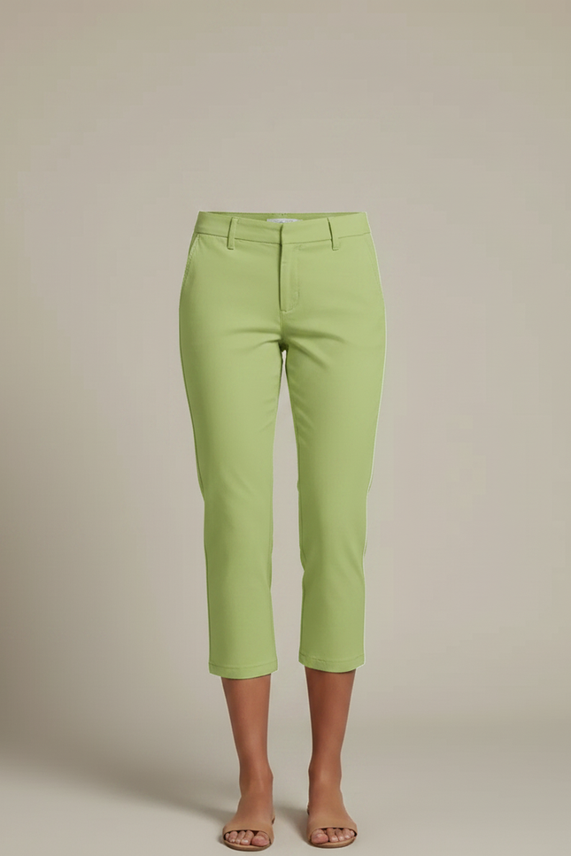 Pantalon Chino Vert Clair Capri Décontracté Femme - Gabardine - vue 3