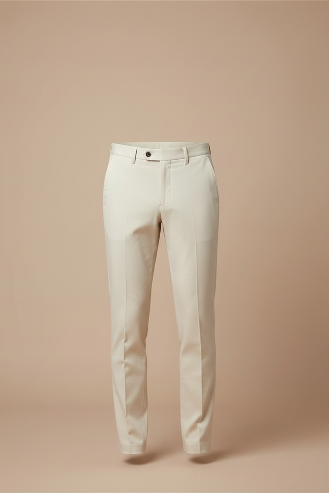 Pantalon Chino Beige Clair Coton Slim Élégant Homme - vue 3