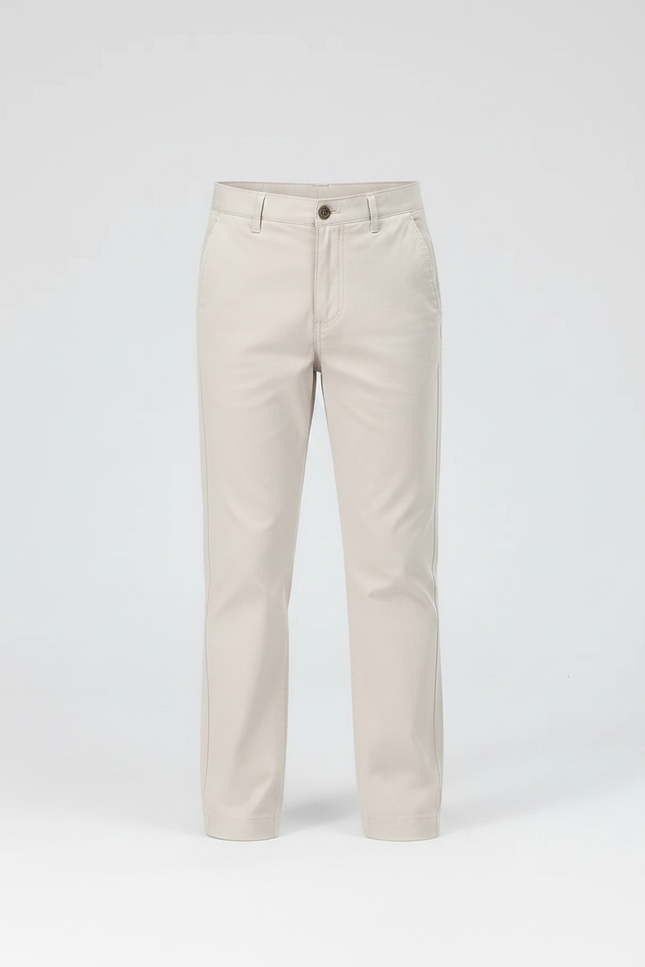 Pantalon Chino Beige Coton Droit Classique Garçon - Gabardine - vue 3