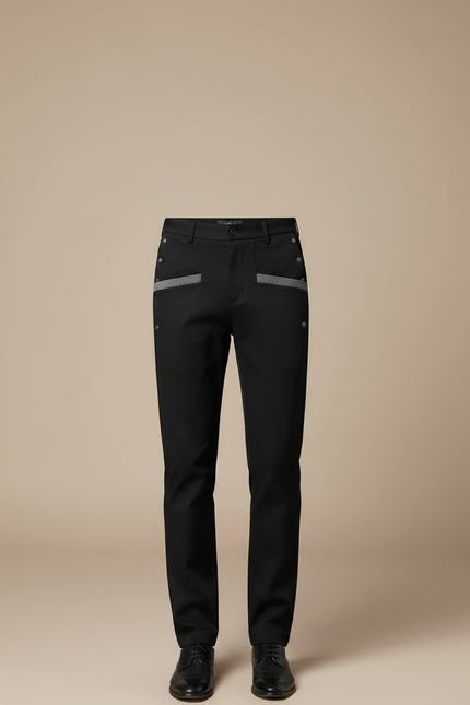 Pantalon Chino Noir Homme Coupe Droite Décontracté - Coton - vue 3