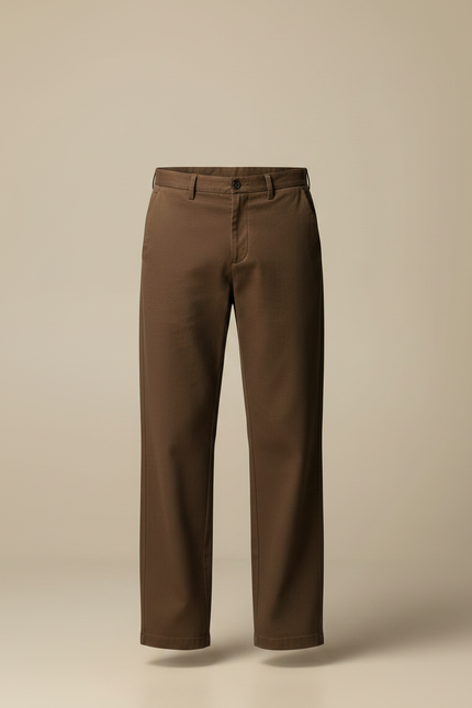 Pantalon Chino Loose Homme - Marron Gabardine - vue 3