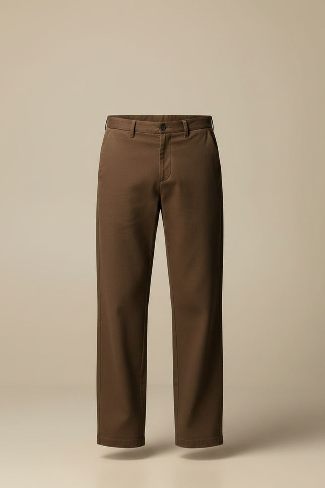 Pantalon Chino Loose Homme - Marron Gabardine - vue 3