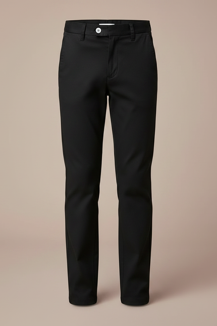 Pantalon Chino Noir Coupe Droite Décontracté Enfant Garçon - Gabardine - vue 3