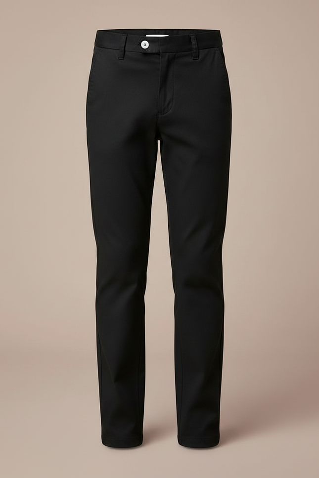 Pantalon Chino Noir Coupe Droite Décontracté Enfant Garçon - Gabardine - vue 3