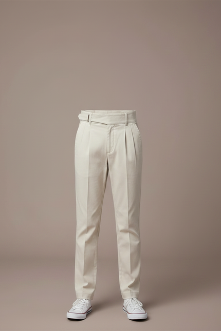 Pantalon Chino Beige Plissé Décontracté Enfant Coton - vue 3