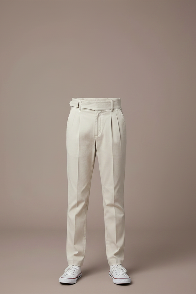 Pantalon Chino Beige Plissé Décontracté Enfant Coton - vue 3
