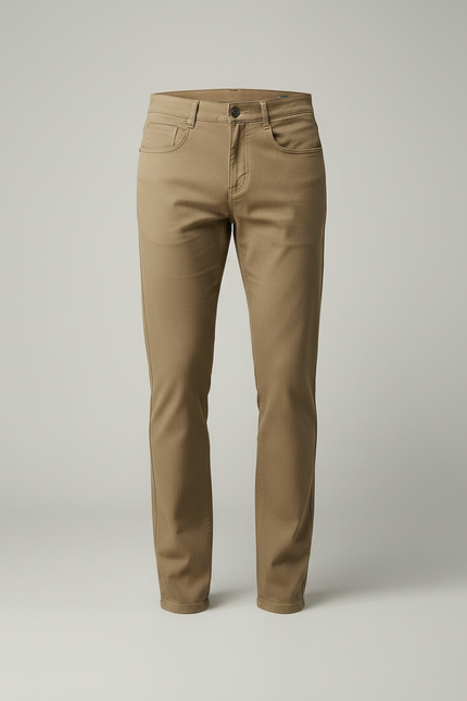 Pantalon Chino Ocre - Kaki Gabardine - vue 3