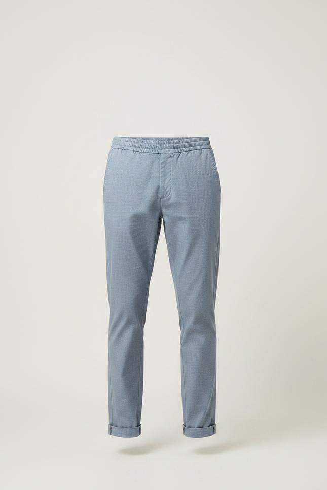 Pantalon Chino Bleu Ciel Coton Slim Décontracté Homme - vue 3