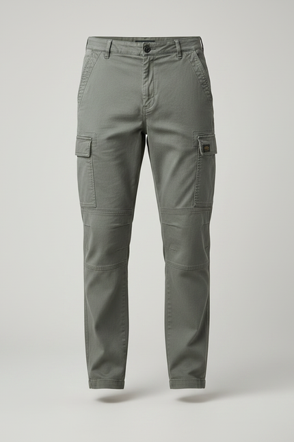 Pantalon Chino Homme Cargo Multipoches Decontracte - Kaki Coton - vue 3