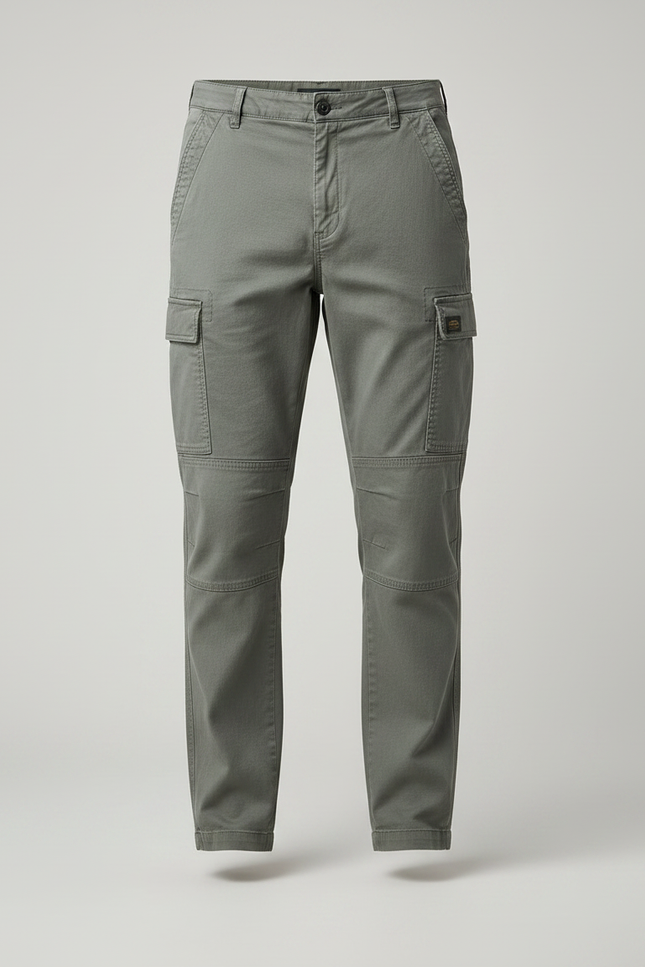 Pantalon Chino Homme Cargo Multipoches Decontracte - Kaki Coton - vue 3