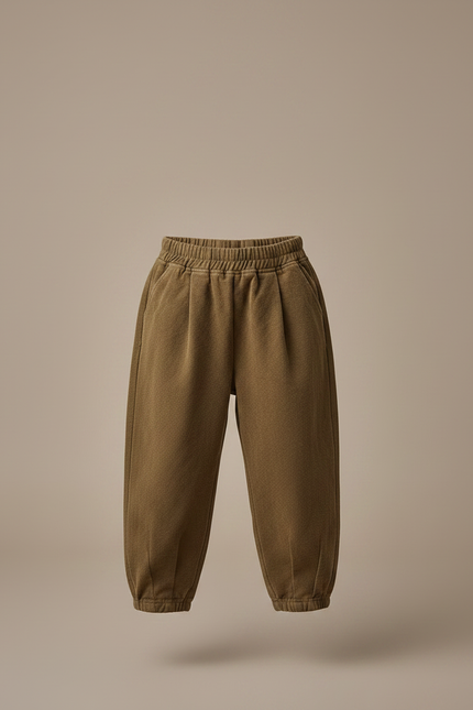 Pantalon Chino Kaki Coton Ample Enfant Uni - Molleton - vue 3