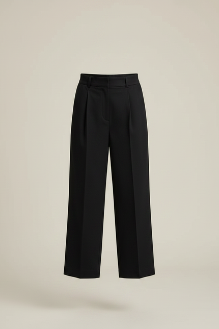 Pantalon Chino Noir Plissé Ample Élégant Enfant - Gabardine - vue 3