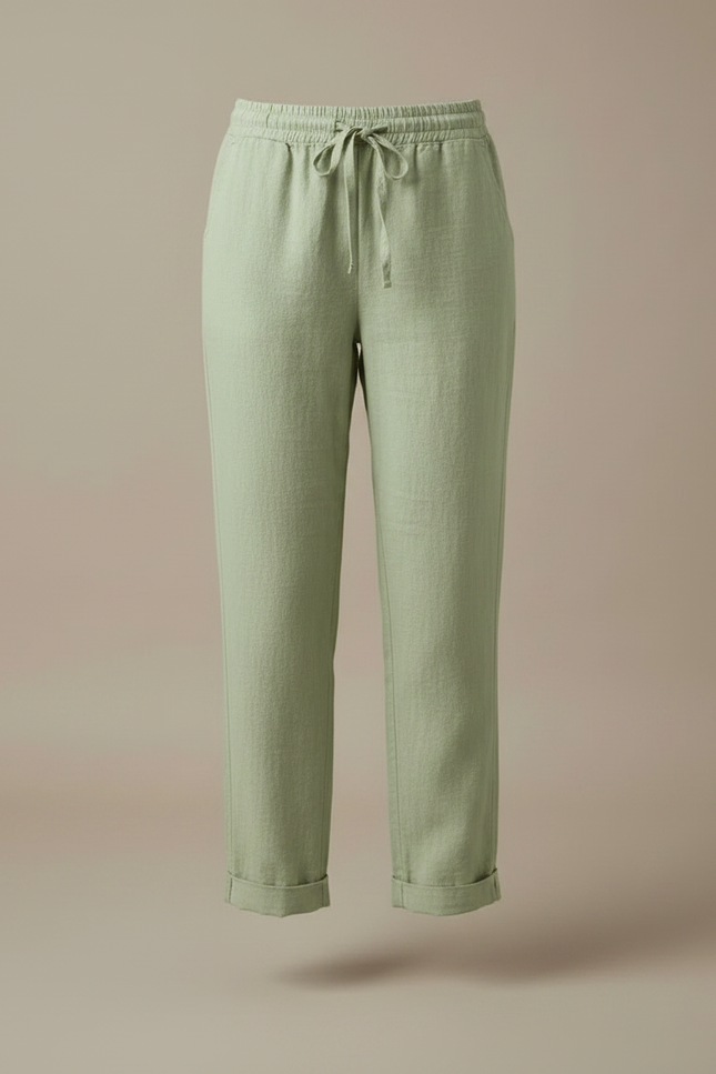 Pantalon Chino Femme Vert Menthe - Lin - vue 3