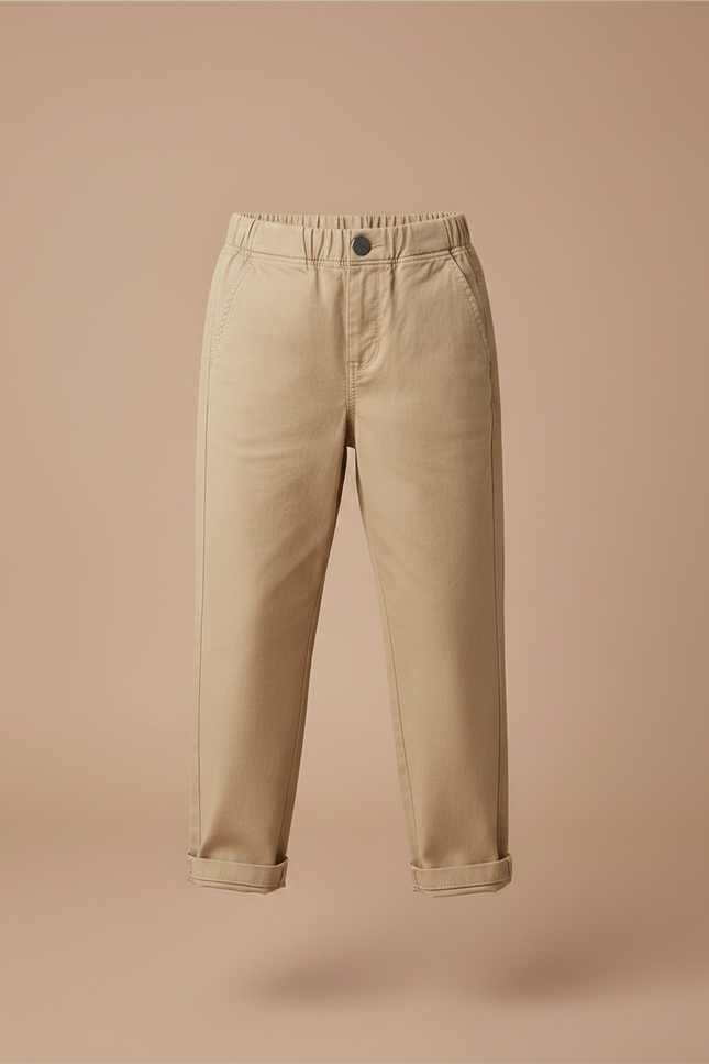 Pantalon Chino Beige Coton Droit Décontracté Enfant - vue 3