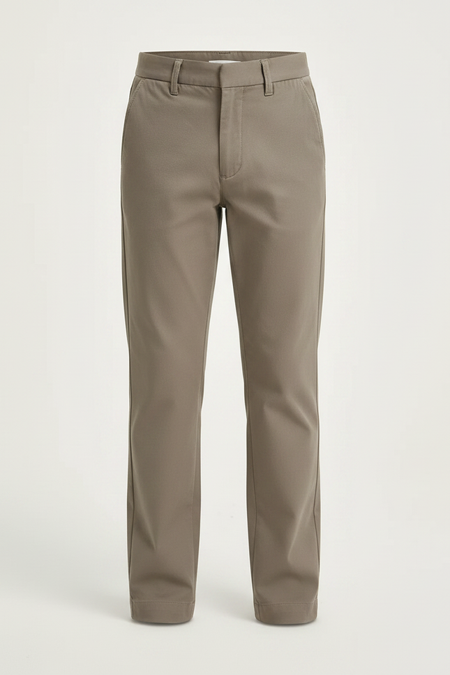 Pantalon Chino Kaki Garçon Coupe Droite Décontracté Coton - vue 3
