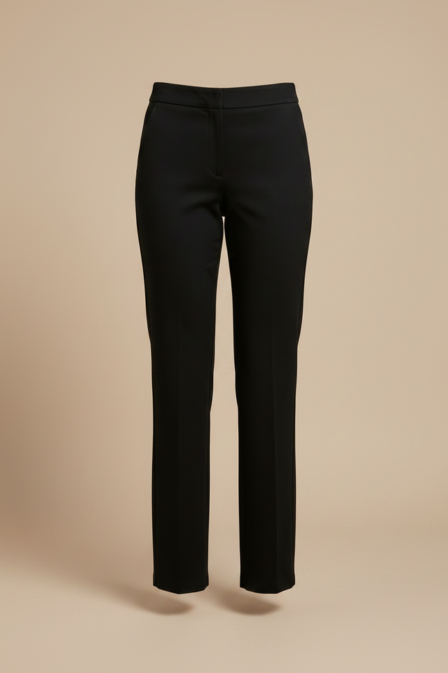 Pantalon Chino Noir Droit Élégant Extensible Femme - Gabardine - vue 3