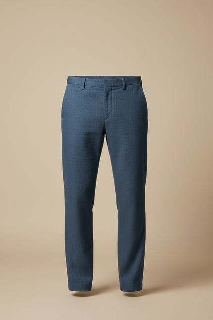 Pantalon Chino Bleu Droit Lin Respirant Homme - vue 3