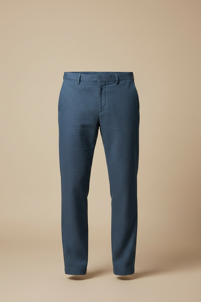 Pantalon Chino Bleu Droit Lin Respirant Homme - vue 3