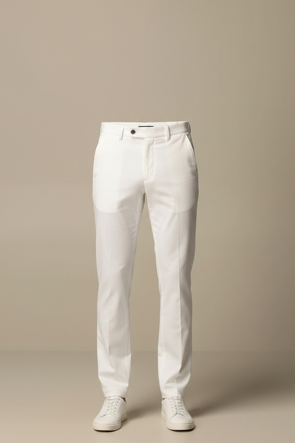 Pantalon Chino Blanc Droit Coton Homme Décontracté - vue 3