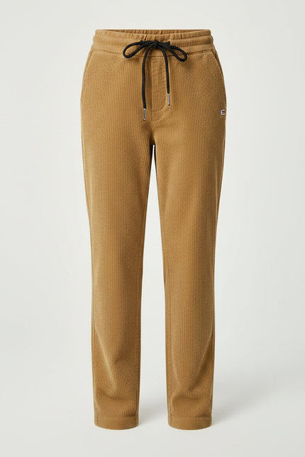 Pantalon Chino Côtelé Marron Décontracté Droit Enfant - Camel Cordé - vue 3